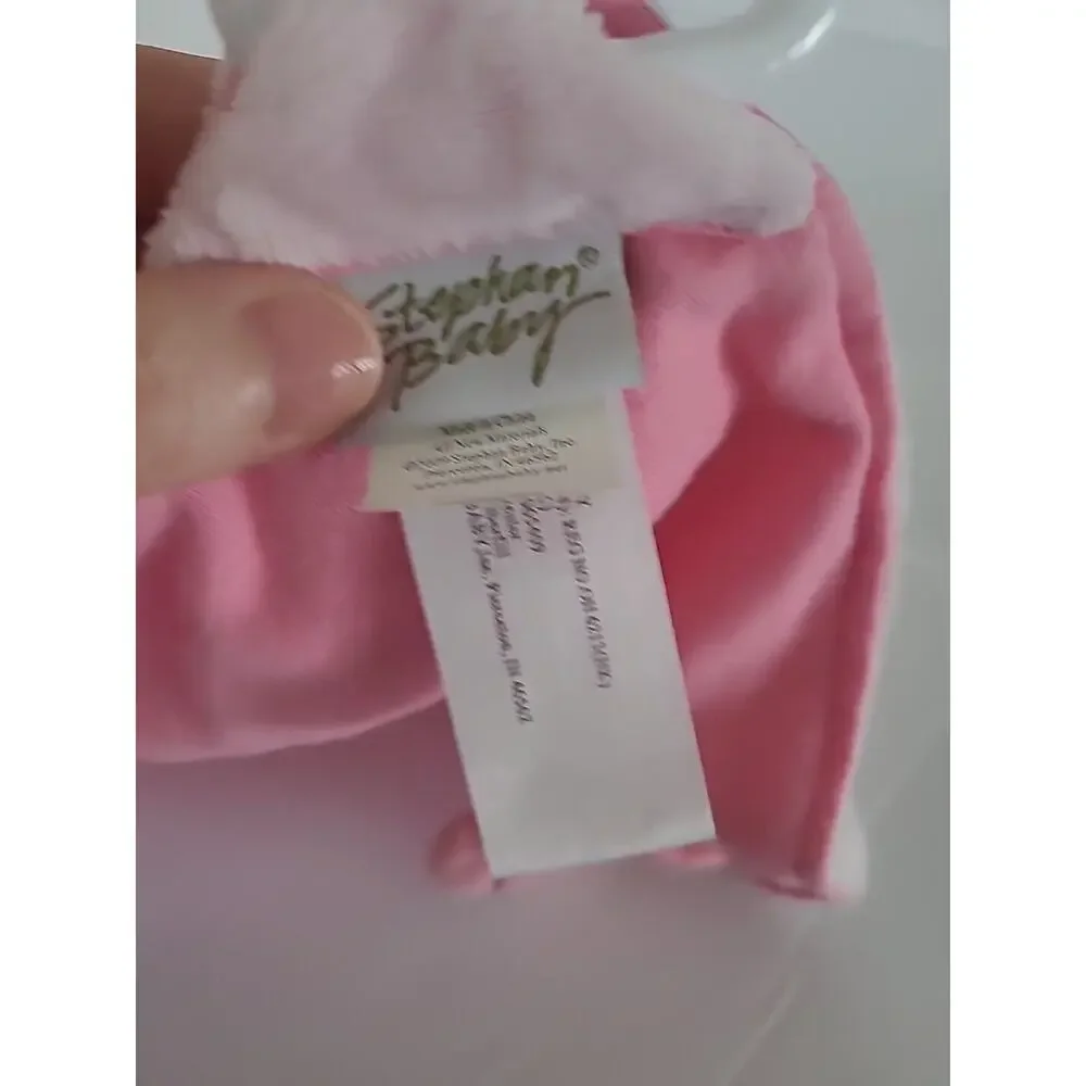 Stephan Baby Kitten Mouse Baby Teether Rattle Security Blanket Lovey Plush Pink